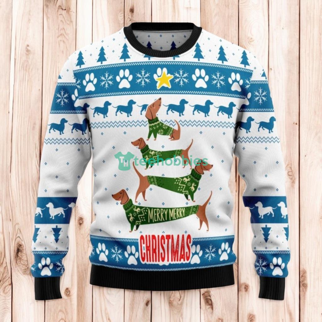 Christmas Ugly Sweater Cute Dachshund Funny Unisex Sweater Gift