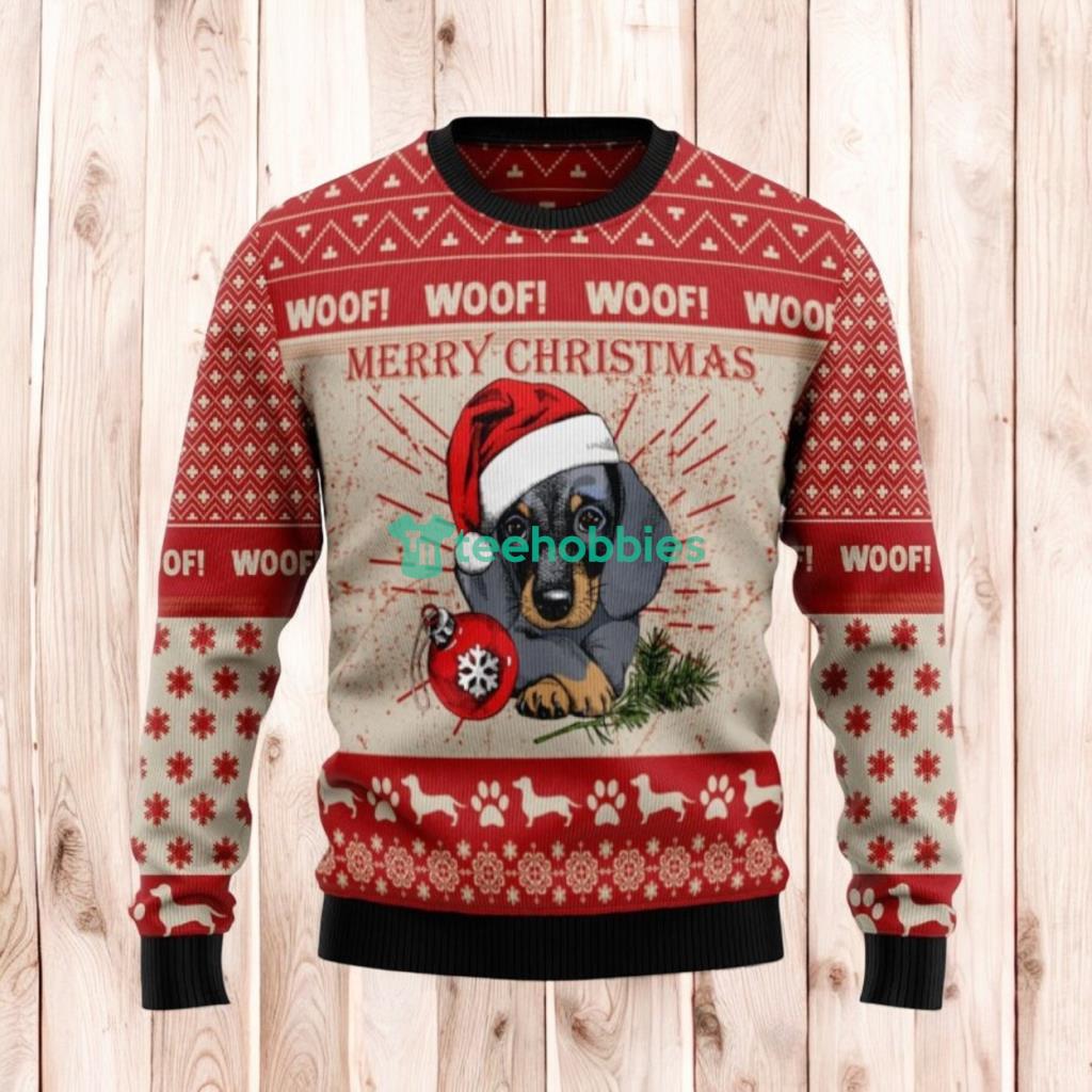 Christmas Ugly Sweater Dachshund Dog Funny Unisex Sweater Gift