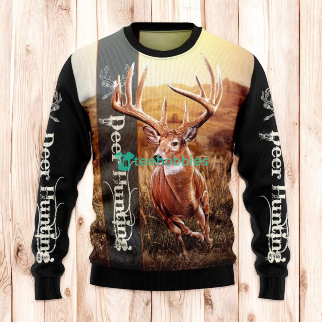 Christmas Ugly Sweater Deer Hunting Funny Unisex Sweater Gift