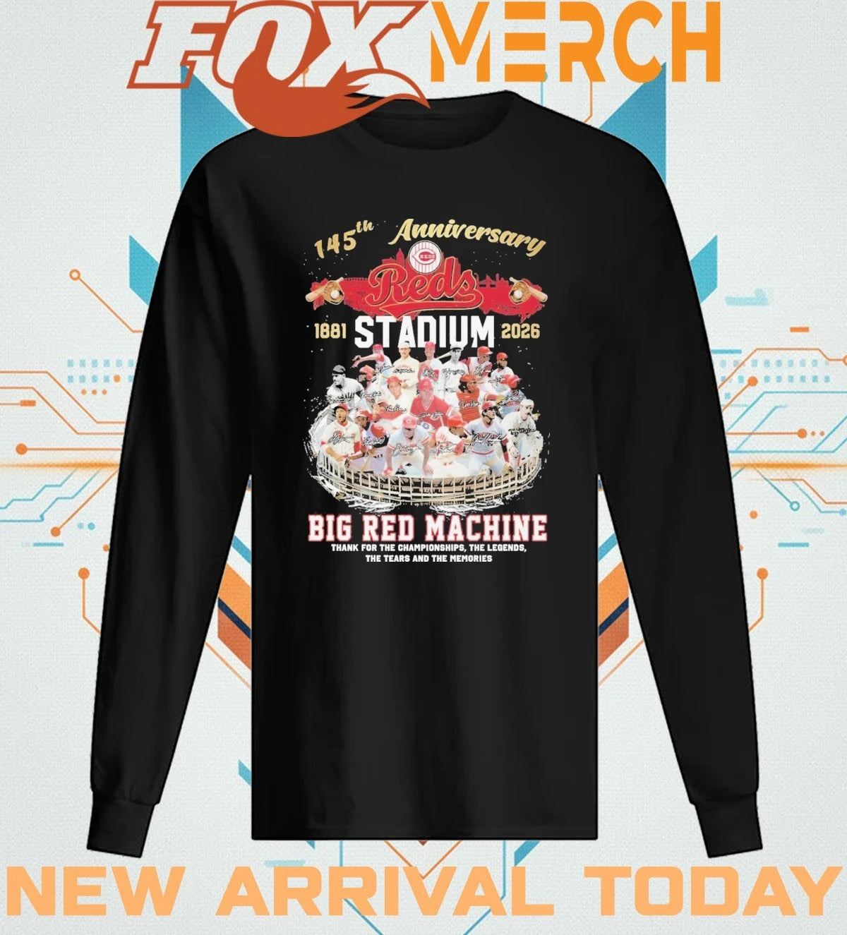 Cincinnati Reds 145th 1881 2026 anniversary Big Red Machine thank you for the Championships the legends the tears and the memories signatures t-shirt