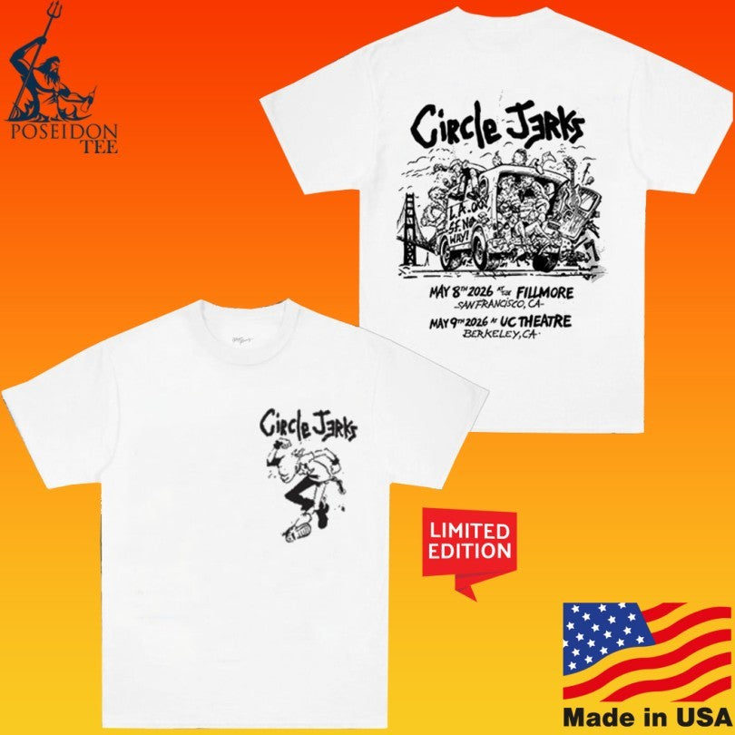 Circle Jerks May 8 2026 San Francisco, Ca T-shirt