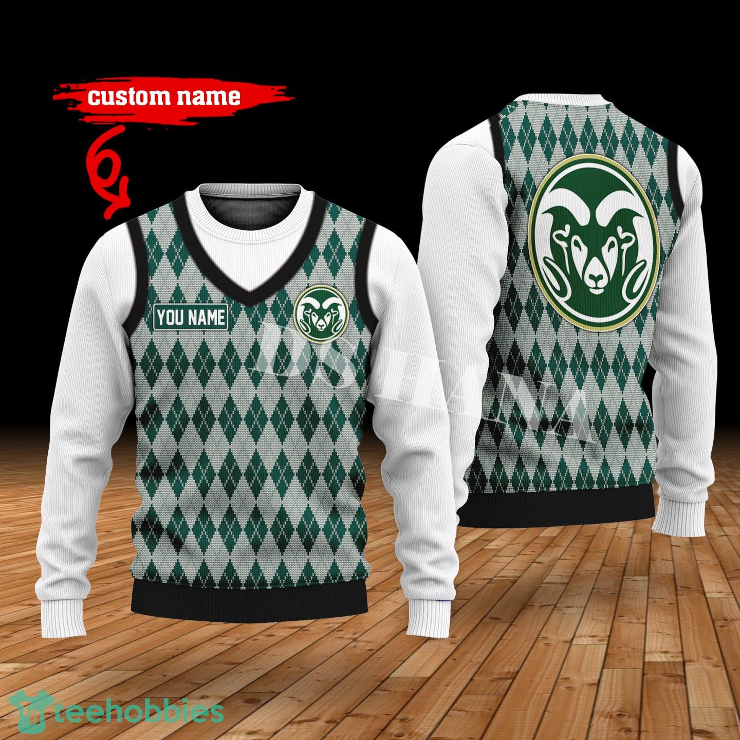 Colorado State Rams Custom Name New Style Sweater Ghile Style 3D Print Christmas Sweater