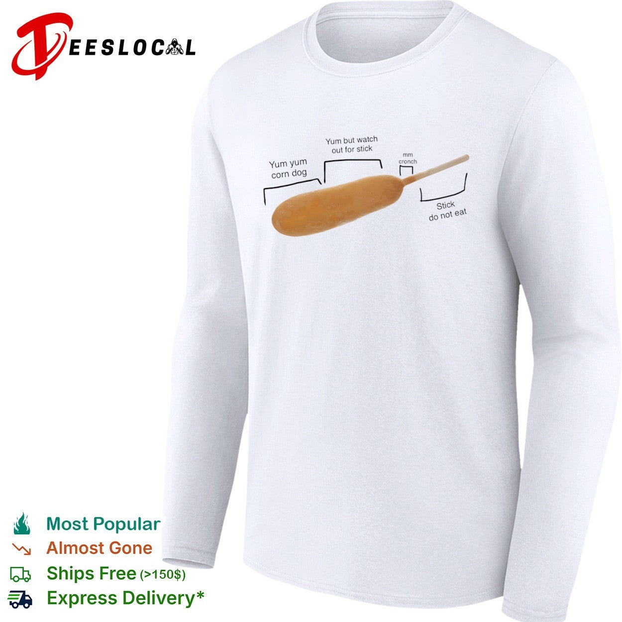 corn dog watch out for stick diagram yum yum mm cronch do not eat shirt