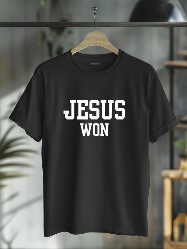 cotton Christian Hope, Faith, and Encouragement Christian, JESUS WON T-Shirt casual Fashion graphic tees for women...