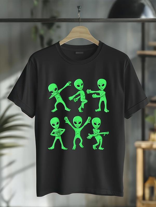 cotton Dancing Aliens Dance Challenge Boys Girls Kids Halloween T-Shirt casual Fashion graphic tees for women Hoodie,...