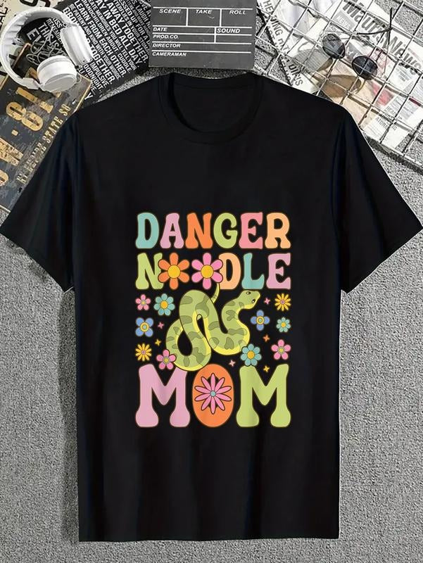 cotton Danger Noodle Mom Groovy Snake Mom Snake Meme T-Shirt casual Fashion graphic tees for women Hoodie, Sweatshirt