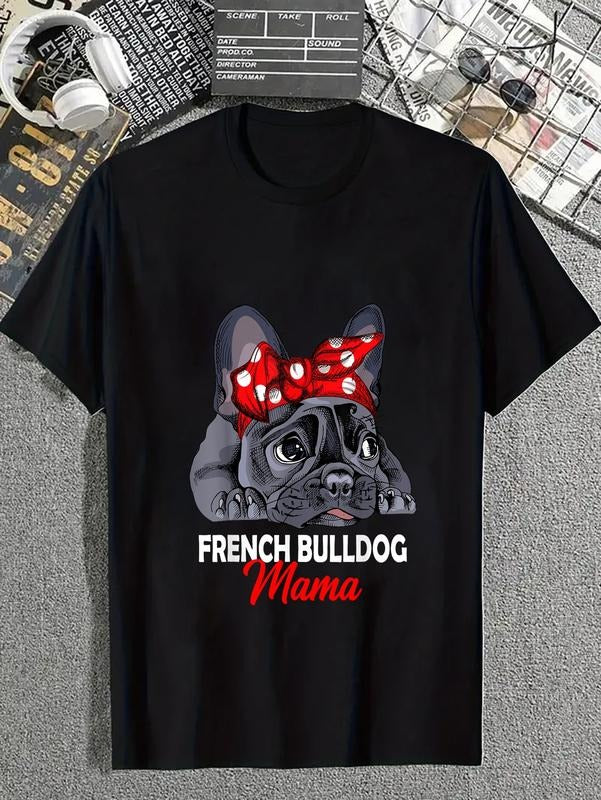 cotton Frenchie Mama French Bulldog Dog Mom Womens T-Shirt casual Fashion graphic tees for women Hoodie, Sweatshirt