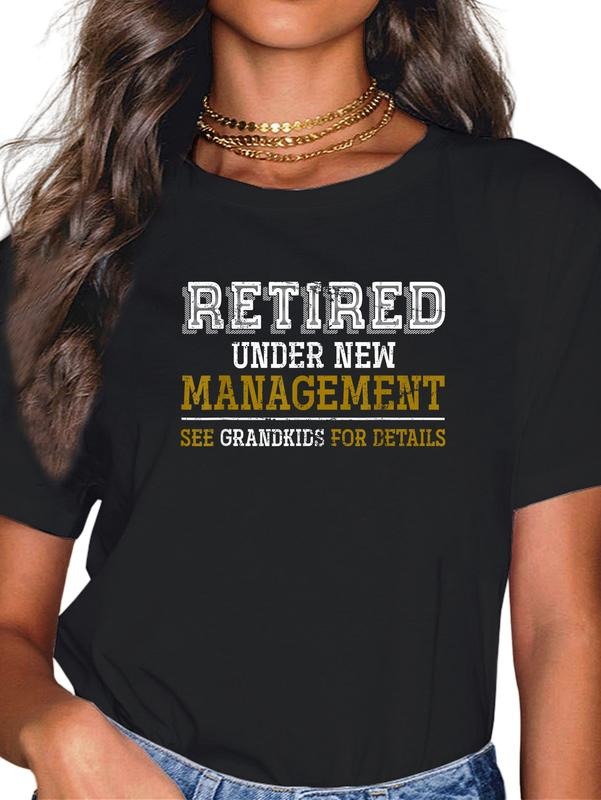 cotton Funny Grandkids Grandpa Retirement Gift Retired T-Shirt casual Fashion graphic tees for women Hoodie, Sweatshirt