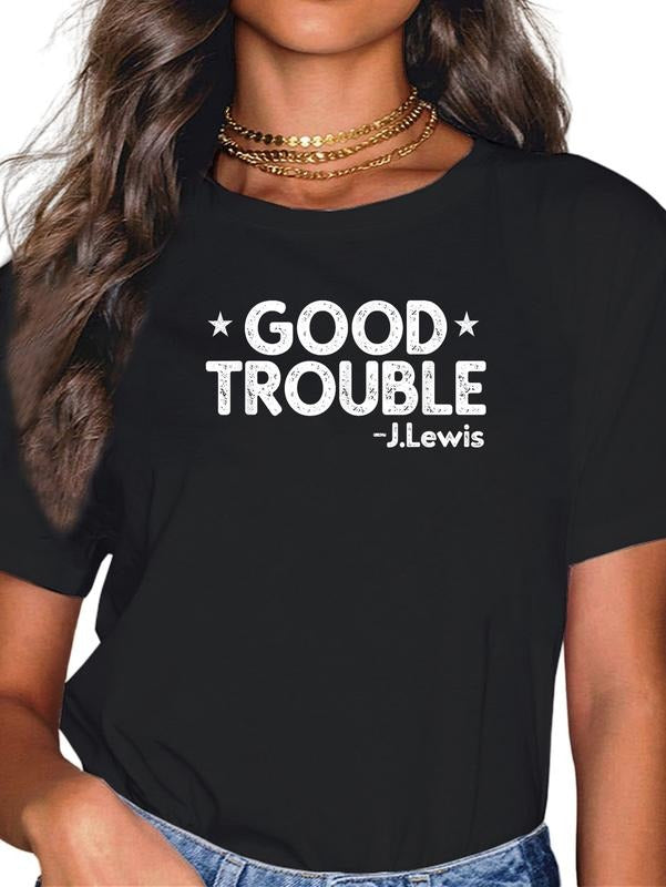 cotton Good Necessary Trouble John Lewis Protest T-Shirt casual Fashion graphic tees women Hoodie, Sweatshirt