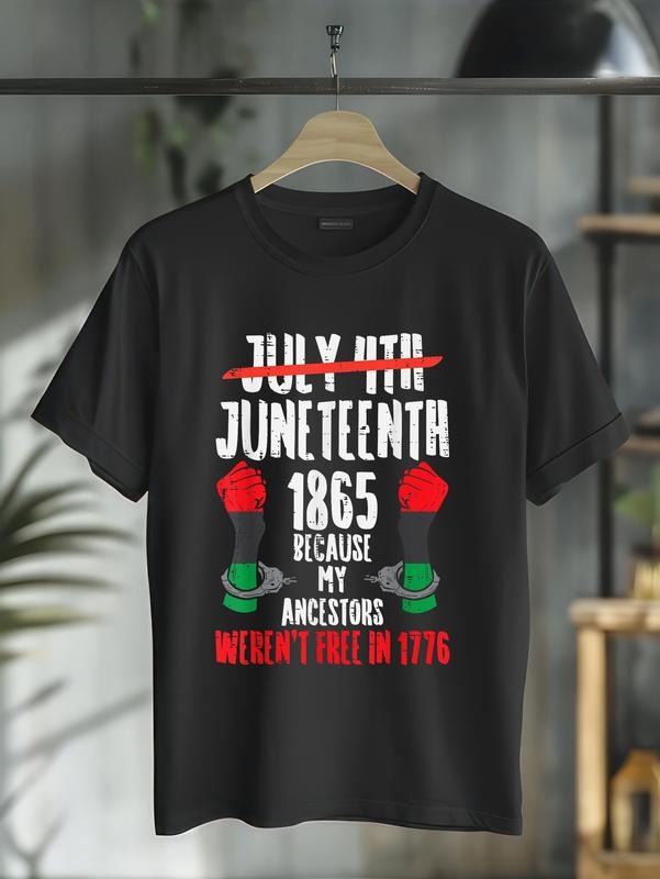 cotton Juneteenth 1865 African Fist Black History Pride Men Women T-Shirt casual Fashion graphic tees for women Hoodie,...