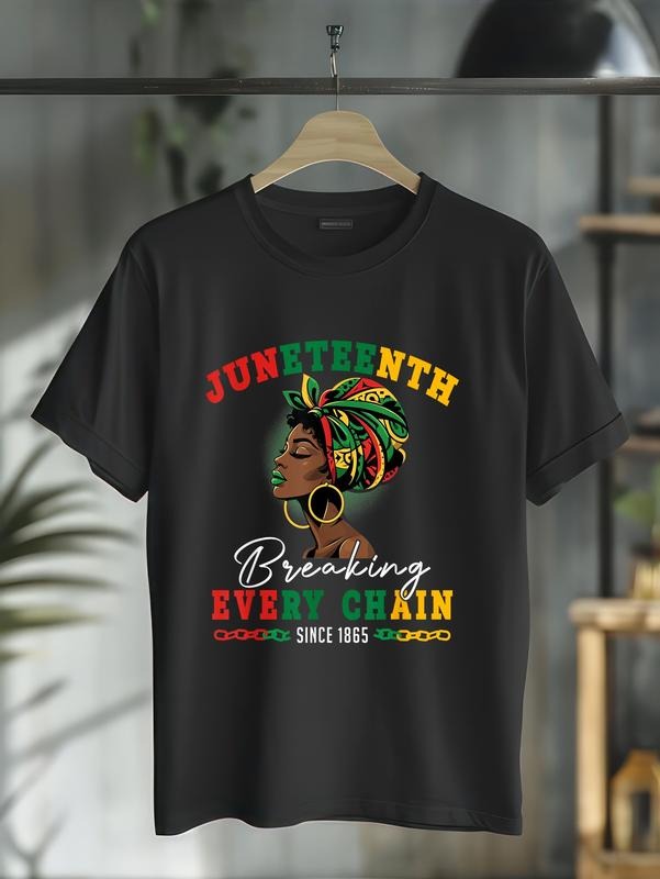 cotton Juneteenth Breaking Every Chain Since 1865 For Women Men T-Shirt casual Fashion graphic tees for women Hoodie,...
