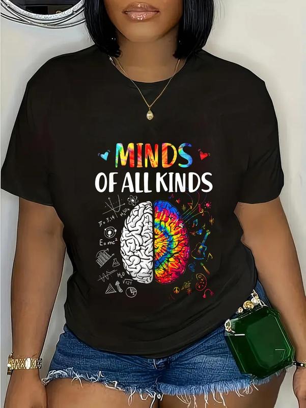 cotton Minds of all kinds Neurodiversity Autism Awareness ADHD ASD T-Shirt casual Fashion graphic tees women Hoodie,...