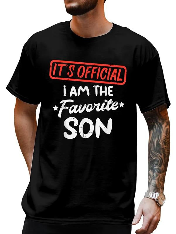 cotton Official Favorite Son Funny Family Men Boys Kids Youth Teen T-Shirt casual Fashion graphic tees women Hoodie,...