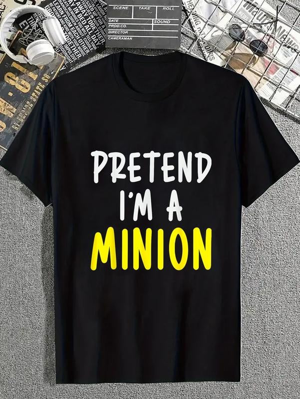 cotton Pretend I'm A Minion Costume Party Funny Halloween Minion T-Shirt casual Fashion graphic tees for women Hoodie,...
