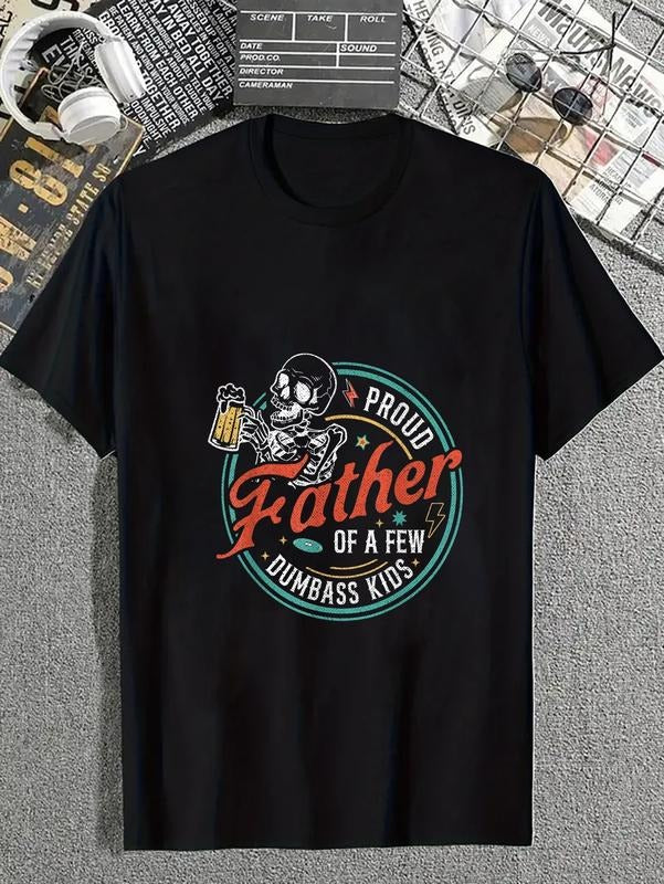 cotton Proud Father Of A Few Dumbass Kids Funny Dad Love Family T-Shirt casual Fashion graphic tees for women Hoodie,...