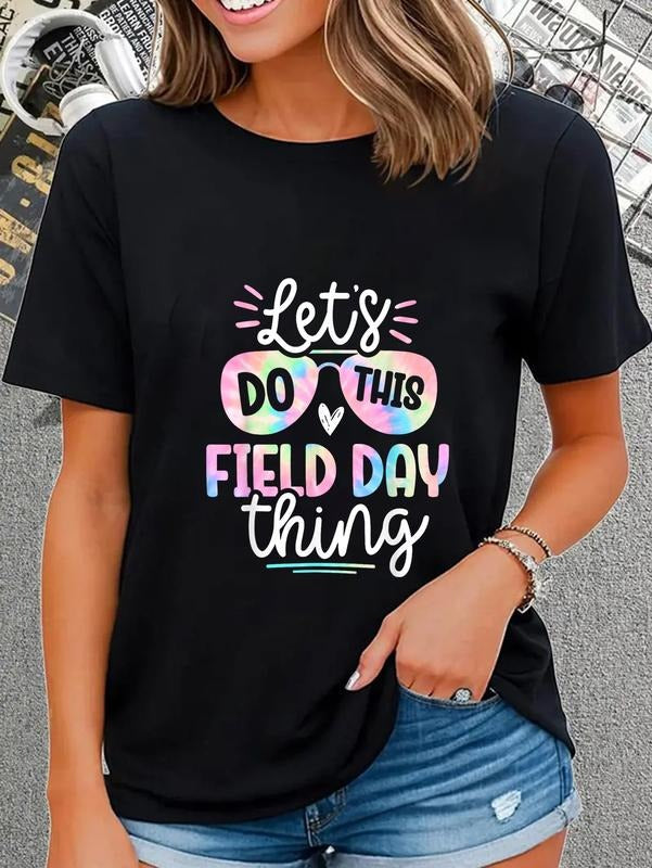 cotton School Field Day Tie Dye Field Day teachers Kids T-Shirt casual Fashion graphic tees for women Hoodie, Sweatshirt