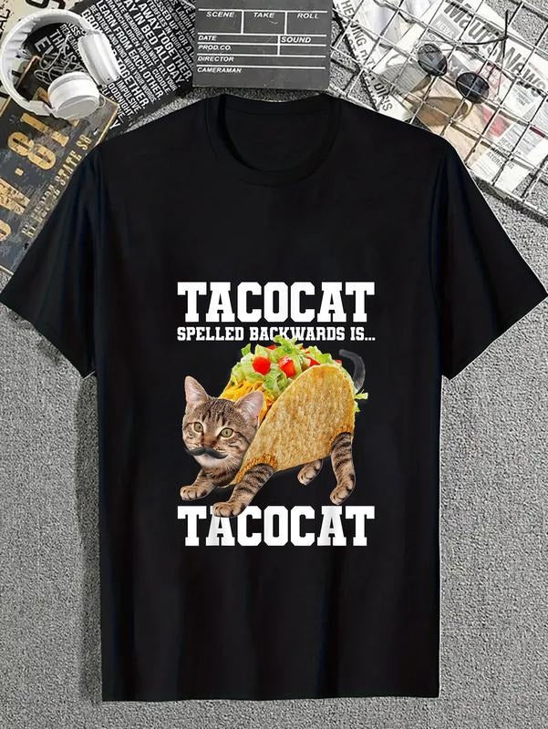 cotton Taco Cat Spelled Backwards is Tacocat Meme Silly Cat Lover T-Shirt casual Fashion graphic tees for women Hoodie,...