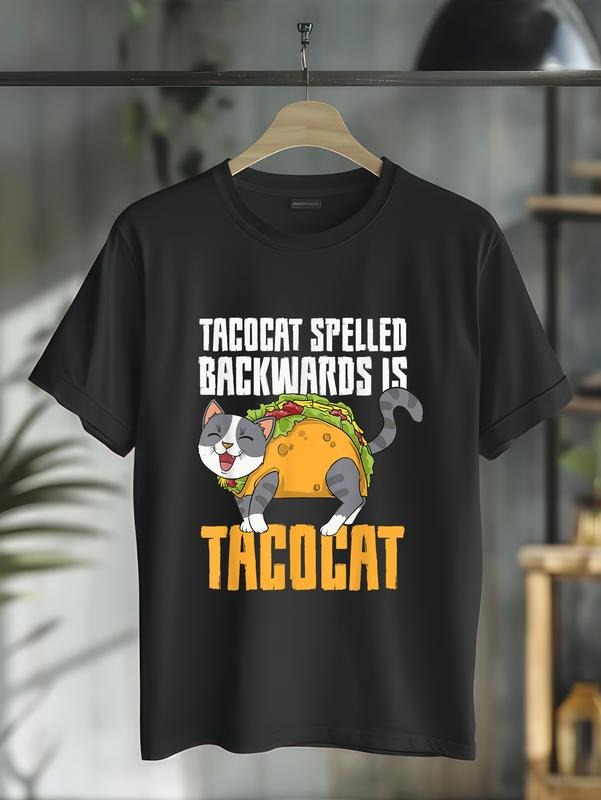cotton Tacocat Palindrome Taco Cat Lover Mexican Food Linguist T-Shirt casual Fashion graphic tees for women Hoodie,...