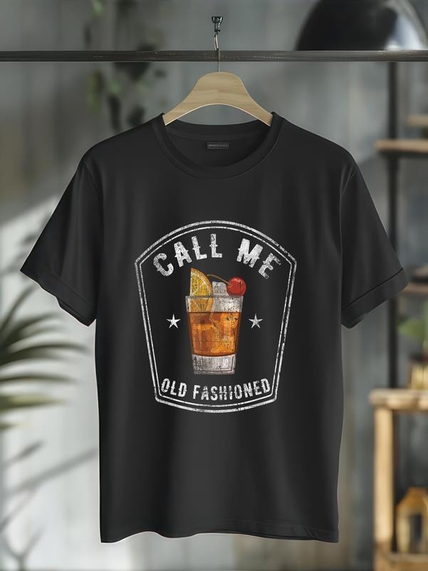 cotton Vintage Call Me Old Fashioned Whiskey Funny T Shirt T-Shirt casual Fashion graphic tees for women Hoodie, Sweatshirt