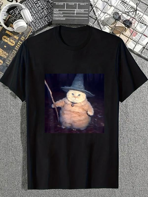 cotton Wizard Cat Funny Halloween Cat Meme T-Shirt casual Fashion graphic tees for women Hoodie, Sweatshirt | PodTeesHub.com