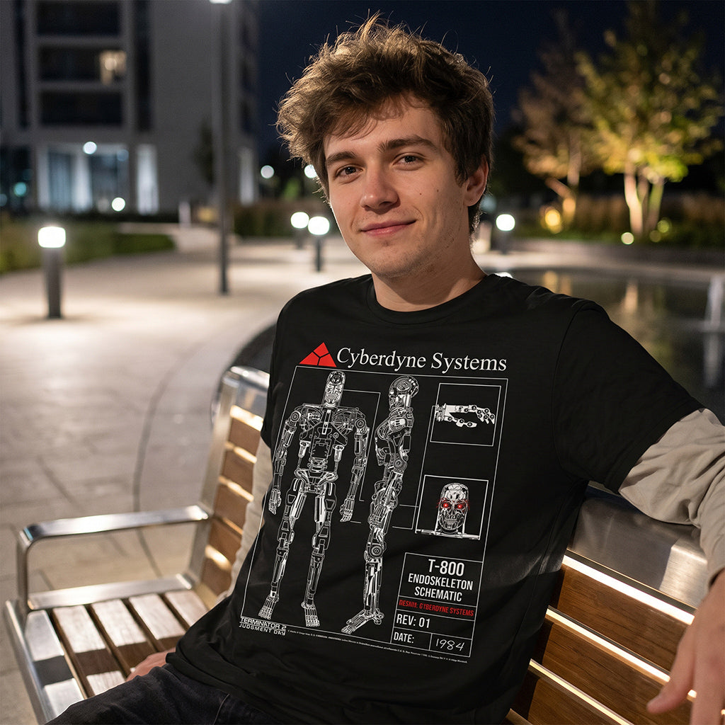 T 800 Endoskeleton Schematics Men's T Shirt