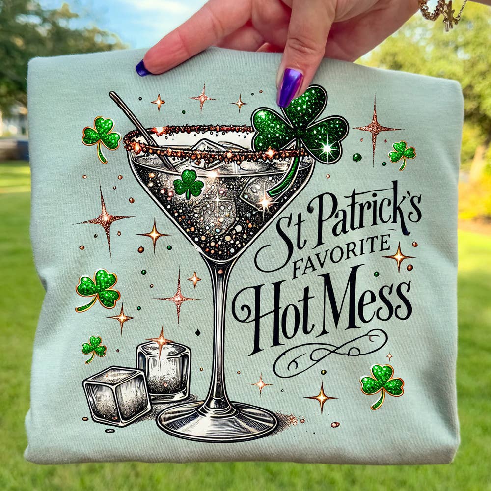 St. Patrick's Favorite Hot Mess Tee Hoodie, Sweatshirt | PodTeesHub.com