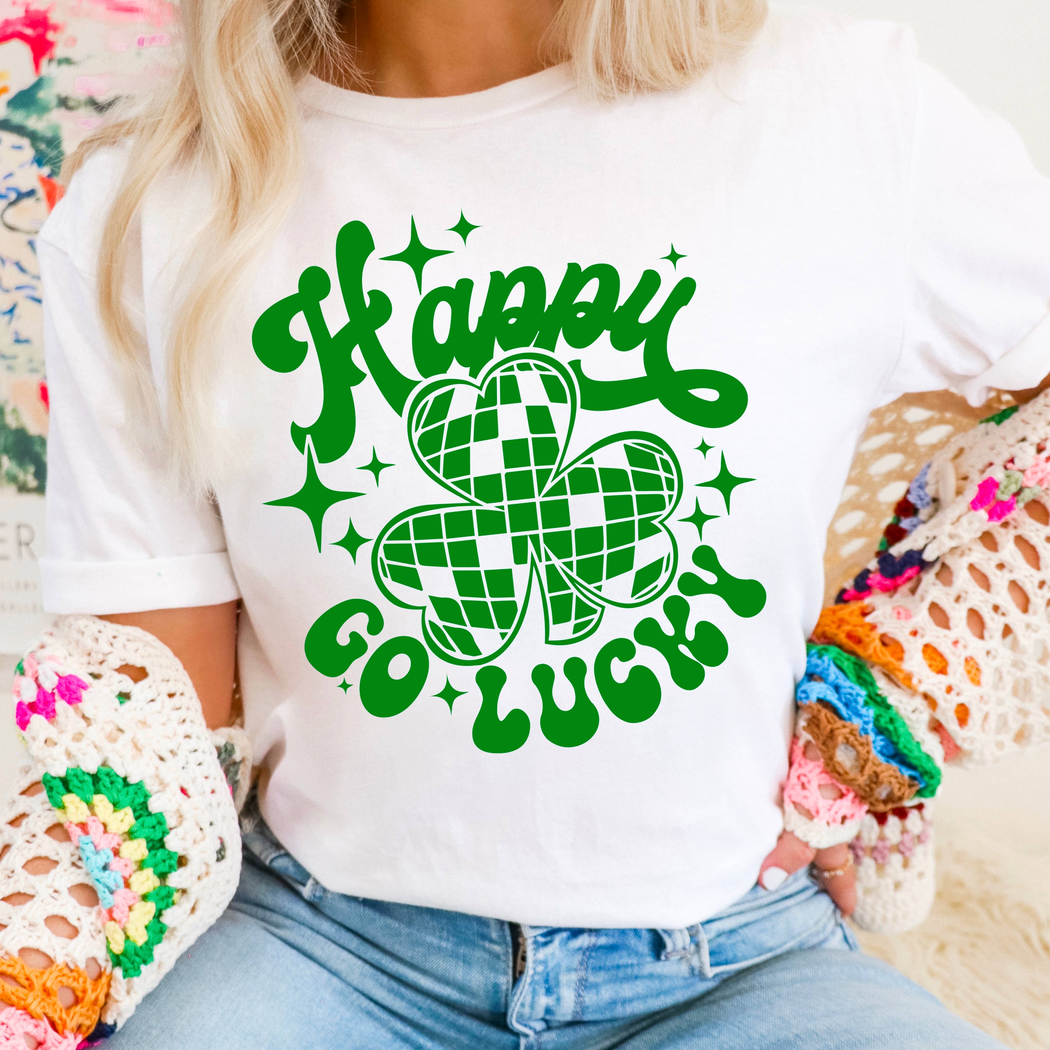 Happy Go Lucky St. Patrick’S Day Graphic Shirt | Gildan Hoodie, Sweatshirt | PodTeesHub.com