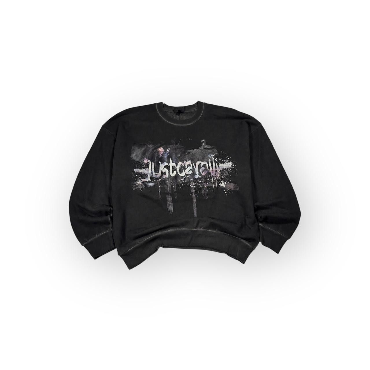 Cavalli Just Cavalli Black Graphic Sweatshirt L T-Shirts, Hoodie | PodTeesHub.com