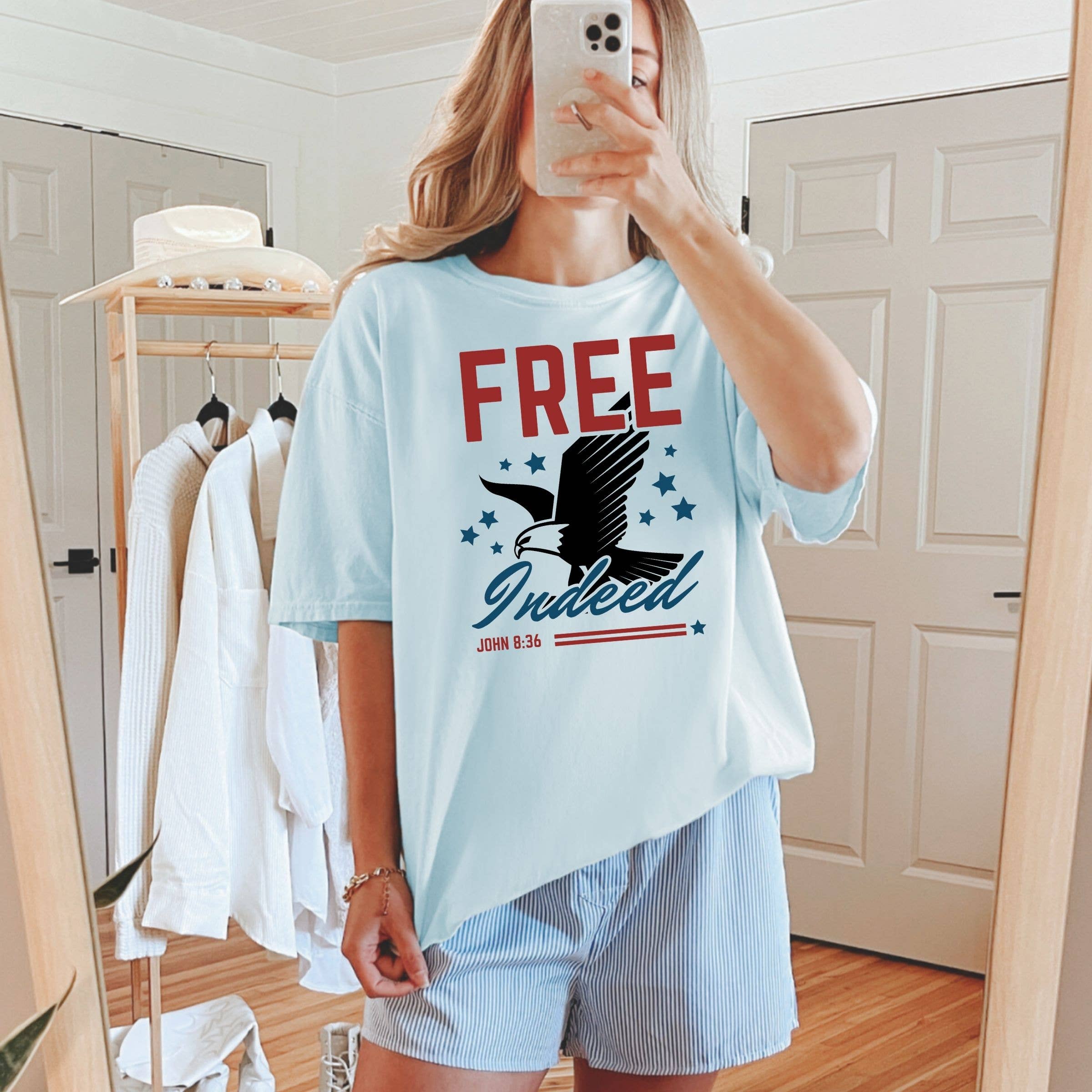 Free Indeed Tee - 4Th of July Graphic Tee - Summer Tee Hoodie, Sweatshirt | PodTeesHub.com