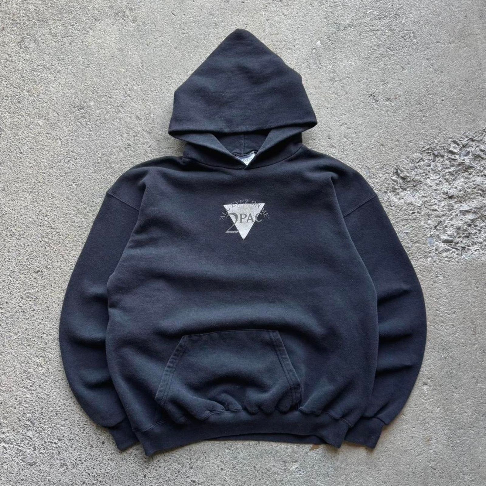 Rap Tees X Vintage 90s Tupac All Eyez On Me Death Row Records Rap Hoodie Sweatshirt | PodTeesHub.com