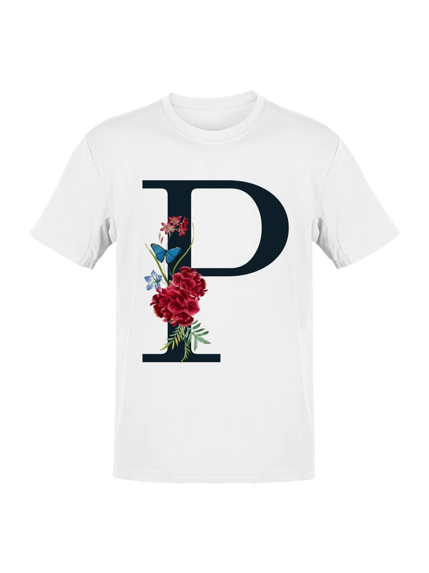 Floral Alphabet: Letter P Women's T-Shirt Hoodie, Sweatshirt | PodTeesHub.com