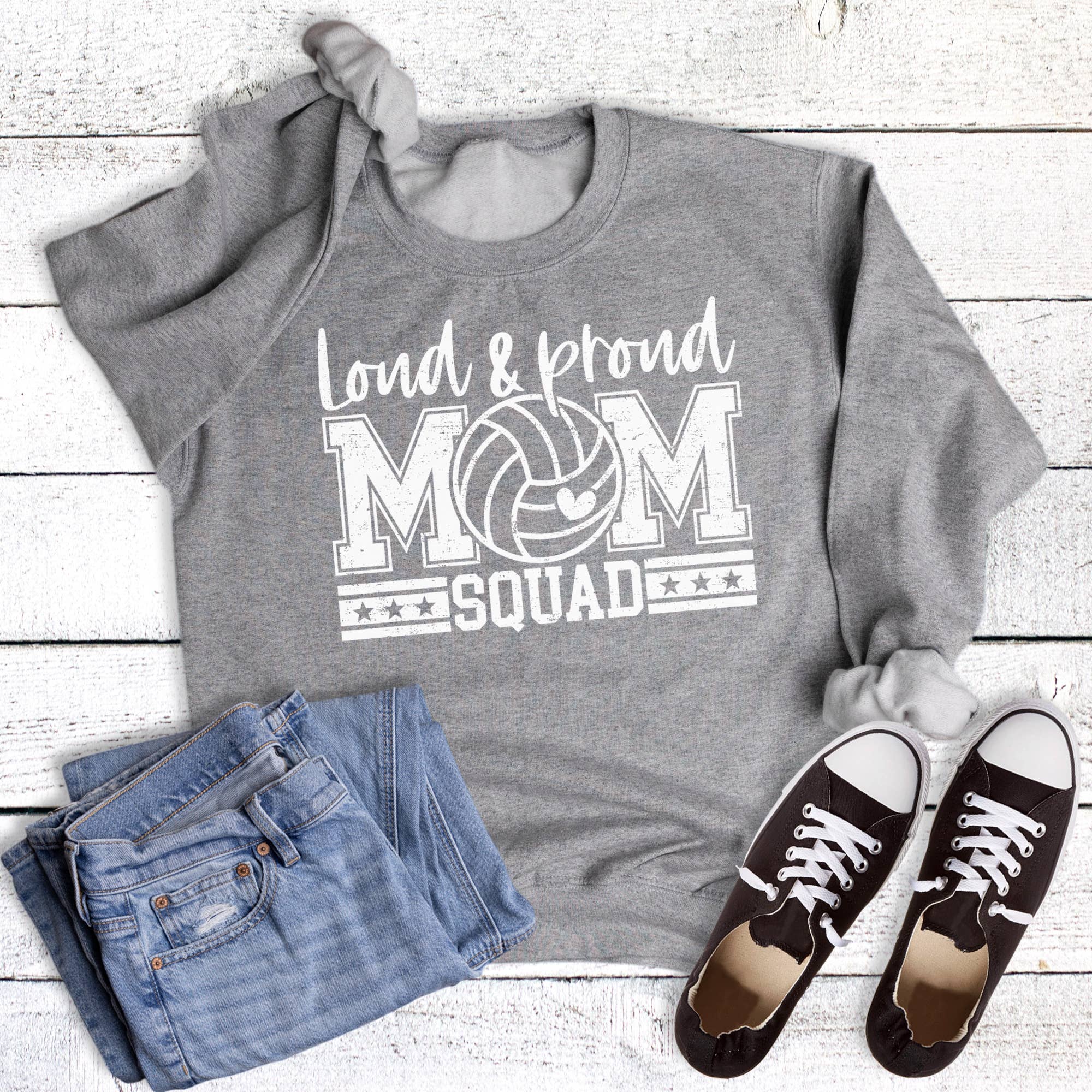 Volleyball Mom Loud and Proud Graphic Sweatshirt T-Shirts, Hoodie | PodTeesHub.com