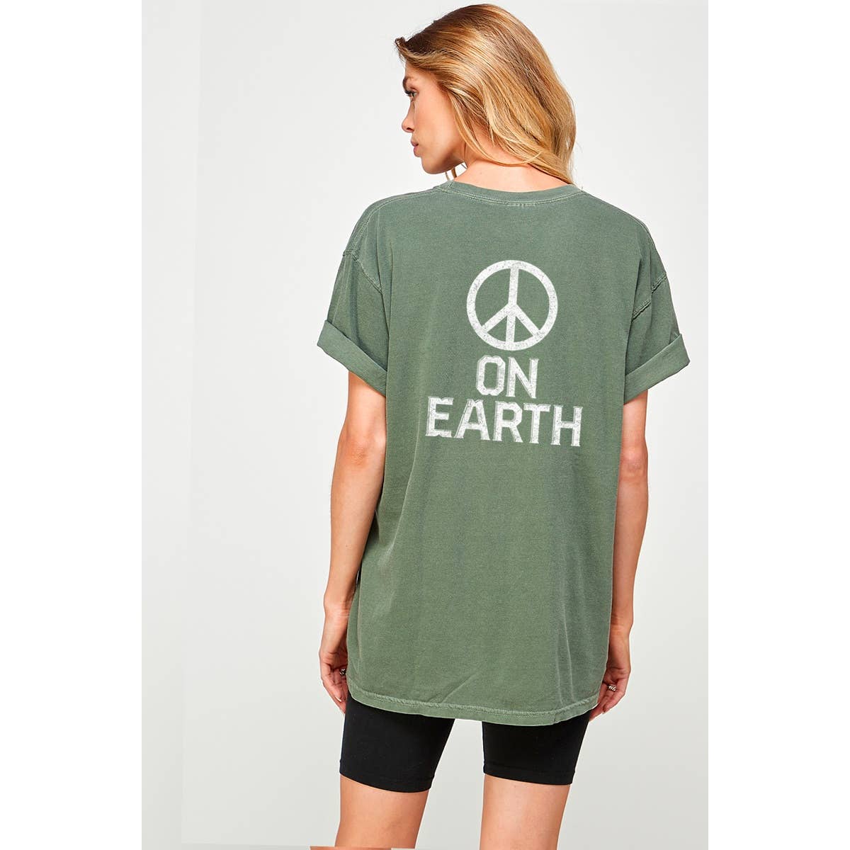 Peace On Earth Vintage Graphic Oversized Tee Hoodie, Sweatshirt | PodTeesHub.com