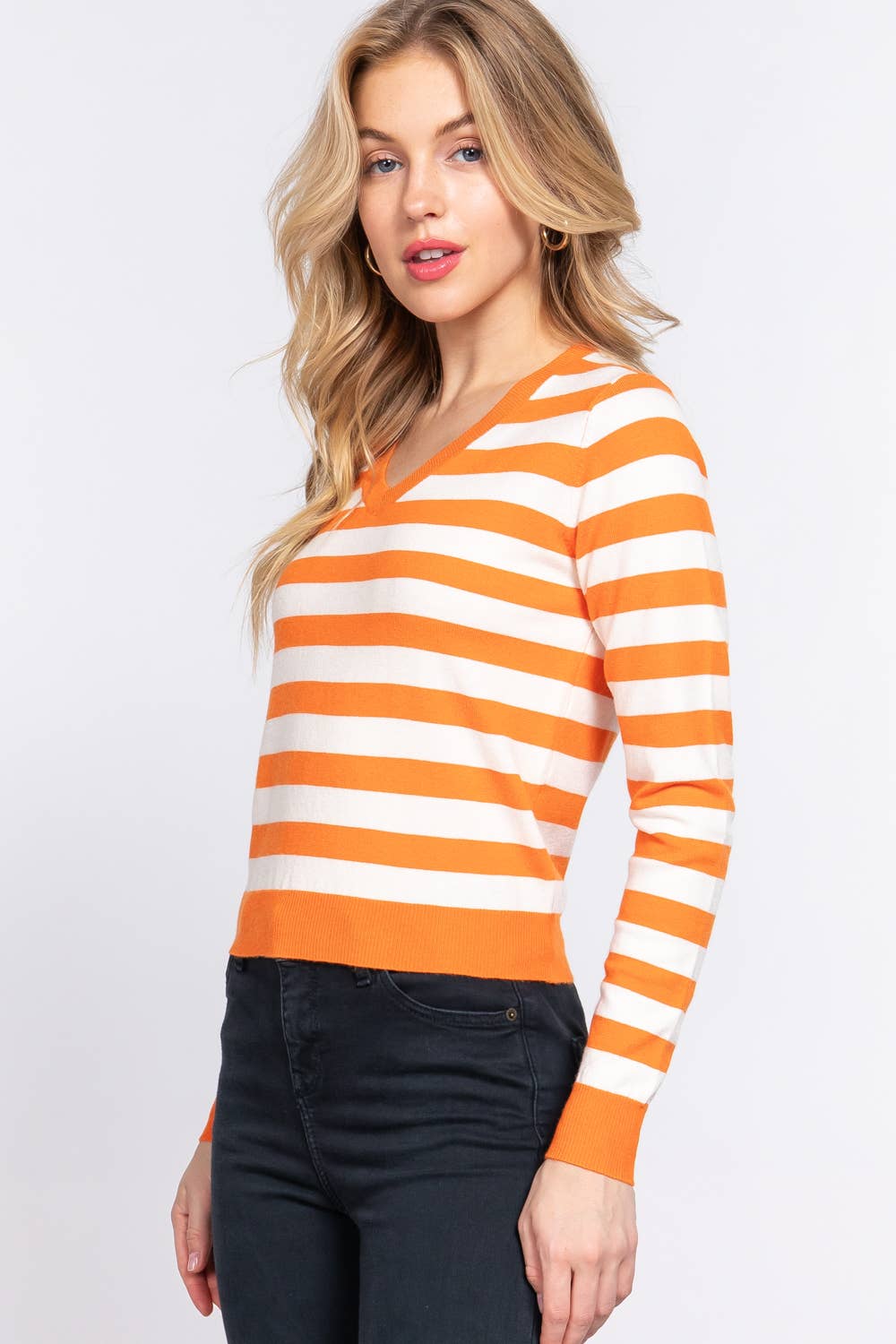 .._ SI-24973 Long Slv V Neck Stripe Sweater T-Shirts, Hoodie, Sweatshirt | PodTeesHub.com