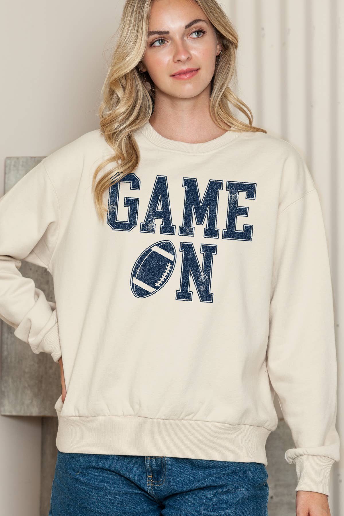 Women Game On Graphic Print Pullover Sweater Top T-Shirts, Hoodie, Sweatshirt | PodTeesHub.com