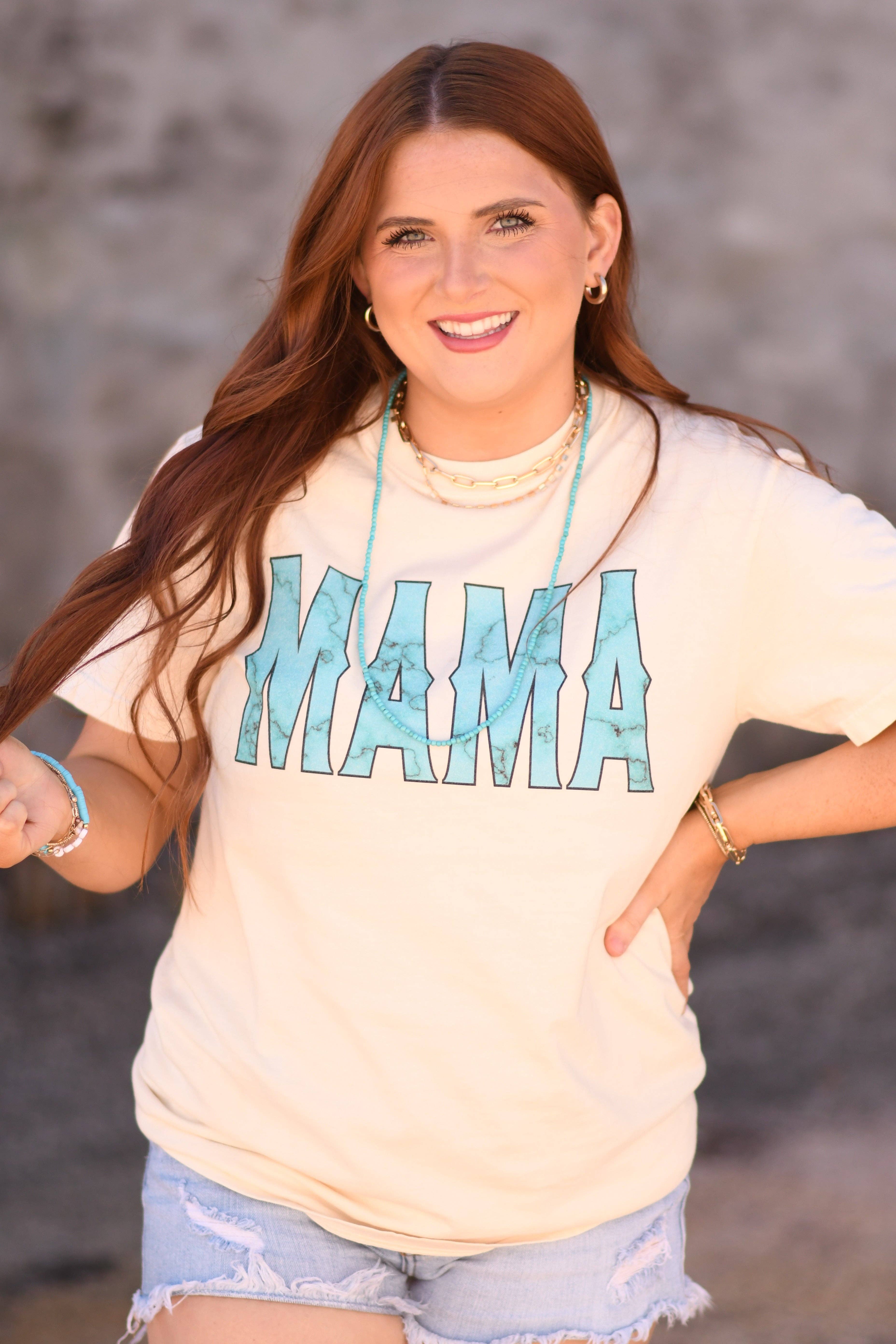 Mama Turquoise Marbled Tee Hoodie, Sweatshirt | PodTeesHub.com