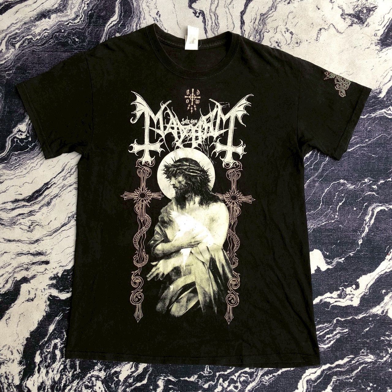 Band Tees Vintage Mayhem Jesus Gdow Tee Hoodie, Sweatshirt | PodTeesHub.com