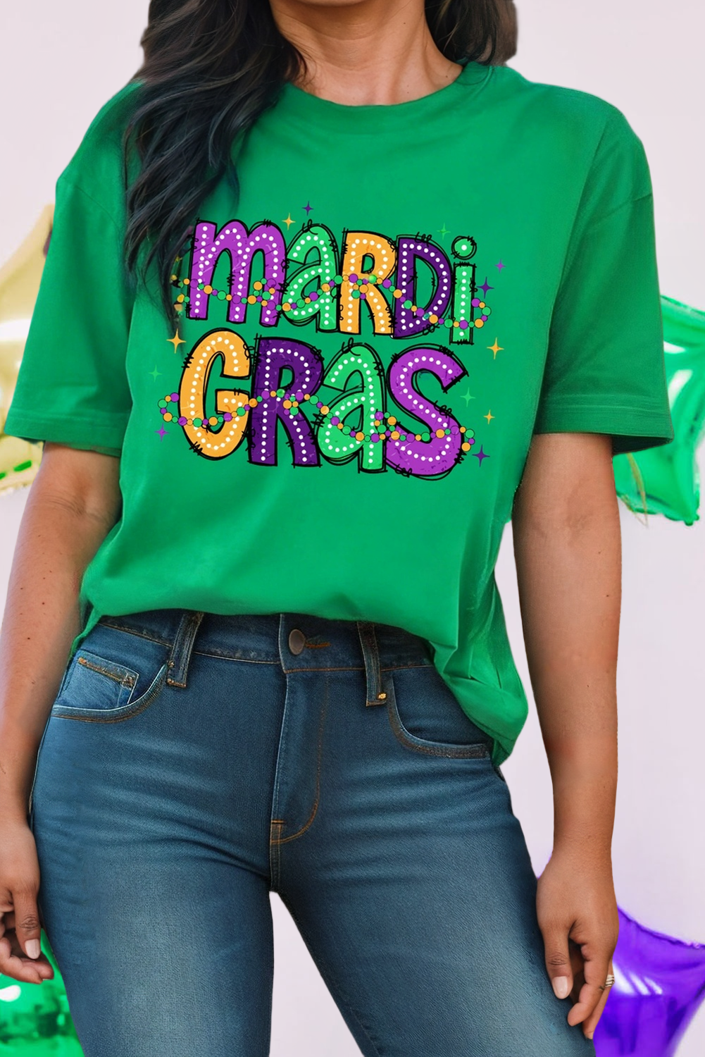 Mardi Gras Delightful Letter Graphic T Shirt (S-3XL) Hoodie, Sweatshirt | PodTeesHub.com