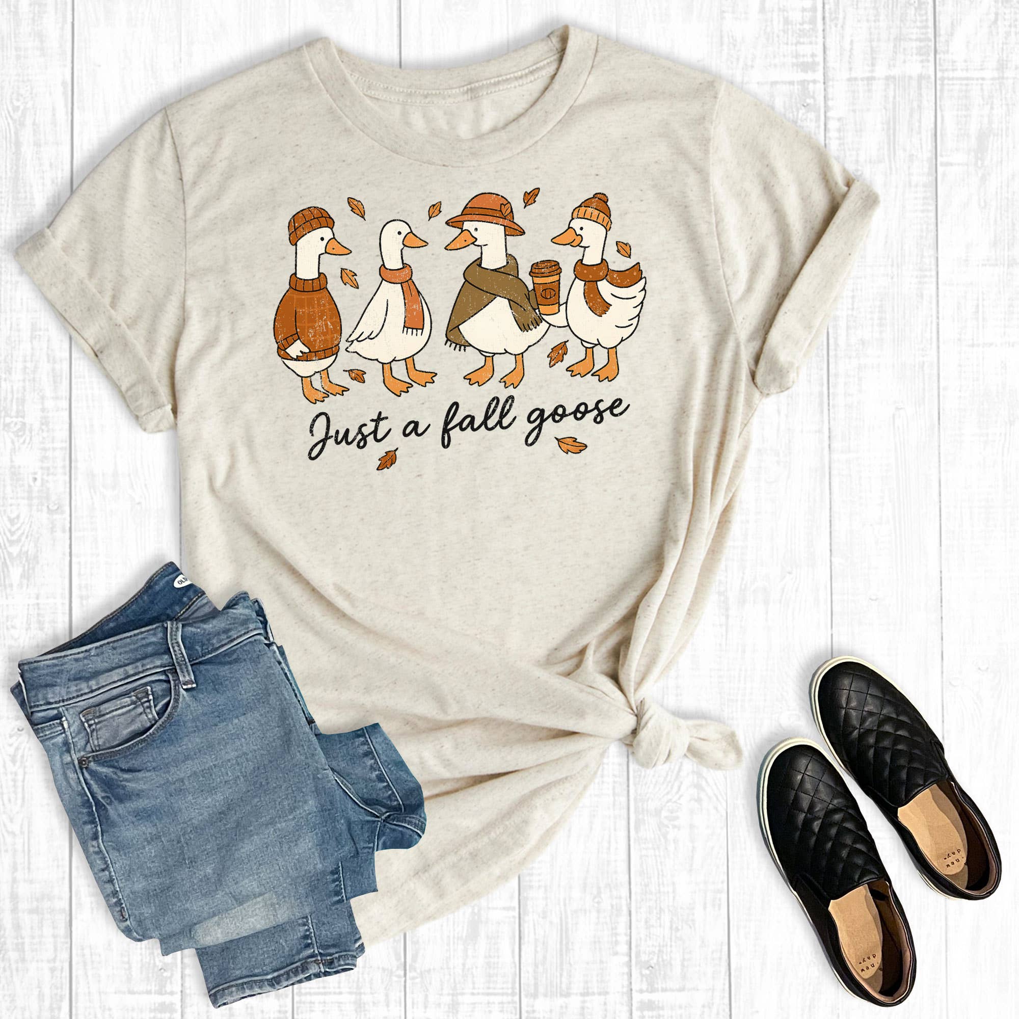 Just A Fall Goose Graphic Tee Hoodie, Sweatshirt | PodTeesHub.com
