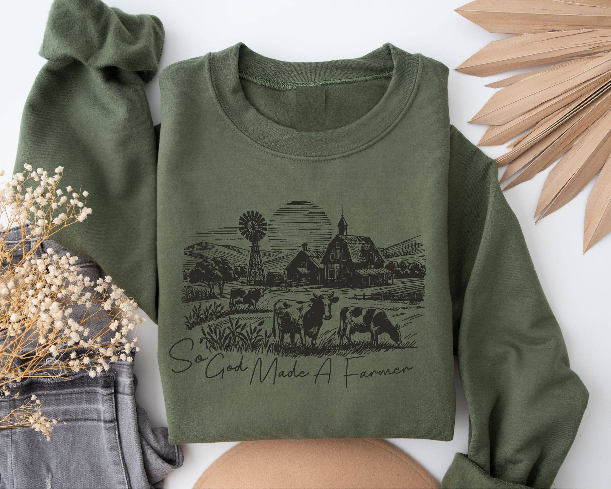 So God Made A Farmer Shirt Western Graphic Tee Free Shipping Hoodie, Sweatshirt | PodTeesHub.com