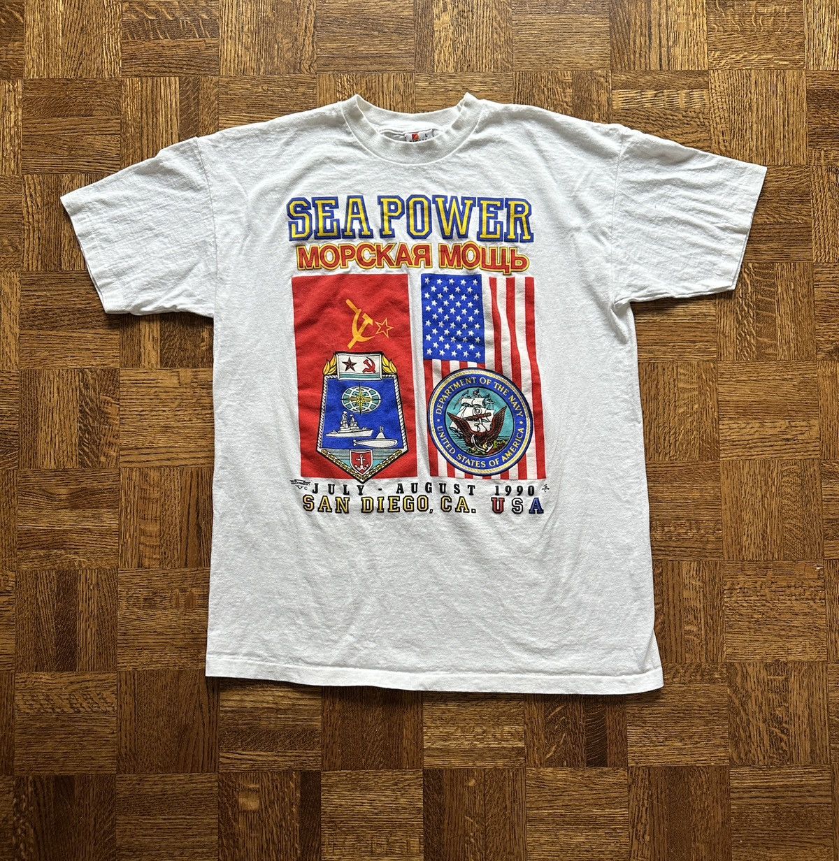 Vintage 1990 Sea Power Usa Ussr Graphic Tee Hoodie, Sweatshirt | PodTeesHub.com