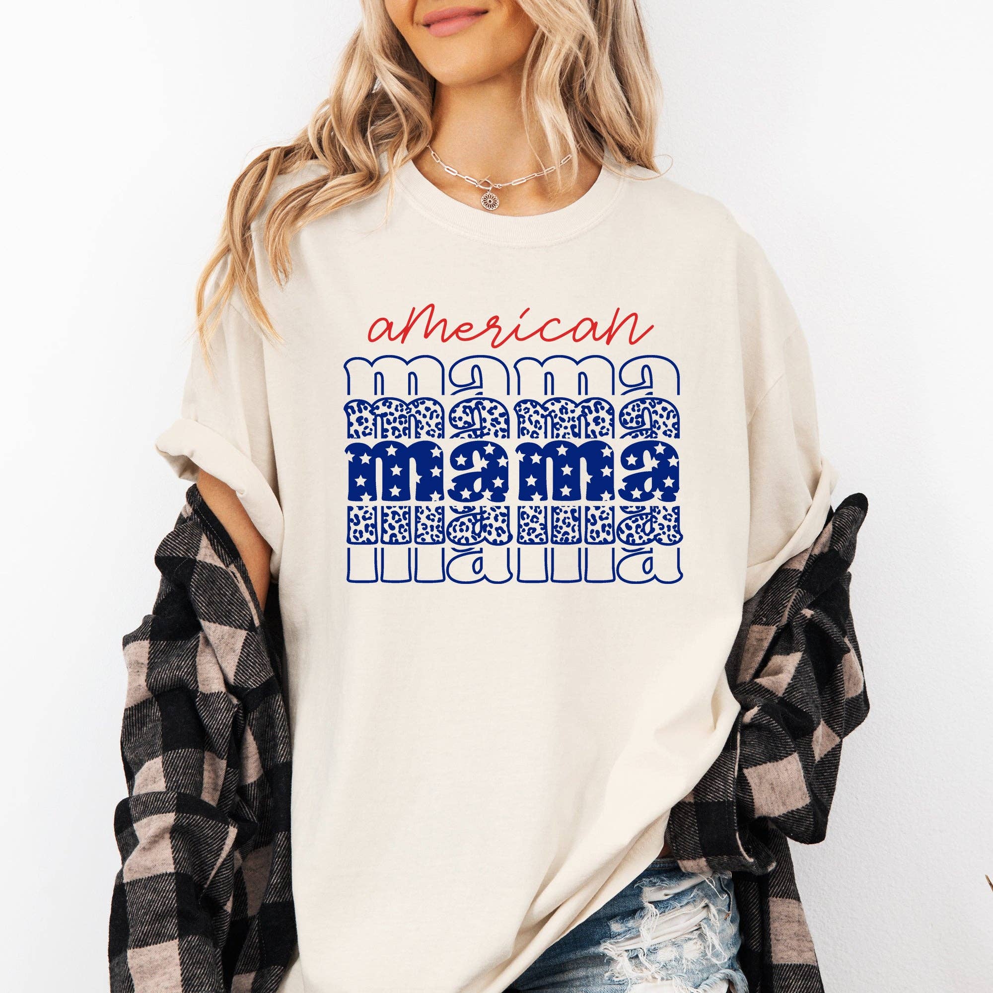 American Mama Patriotic, Stars Leopard, 4th of July Tshirt Hoodie, Sweatshirt | PodTeesHub.com
