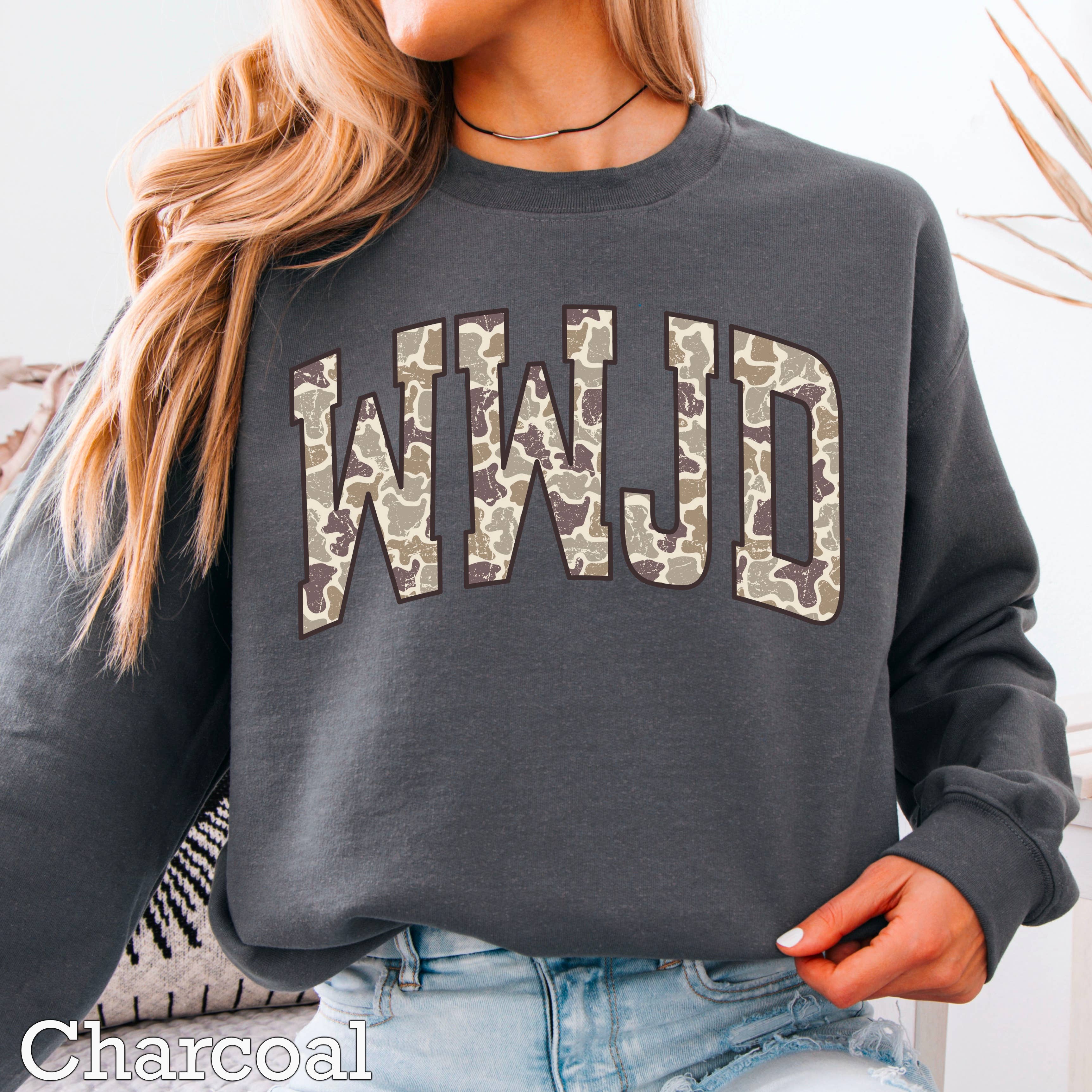 Wwjd Camo Christian Graphic Sweatshirt T-Shirts, Hoodie | PodTeesHub.com