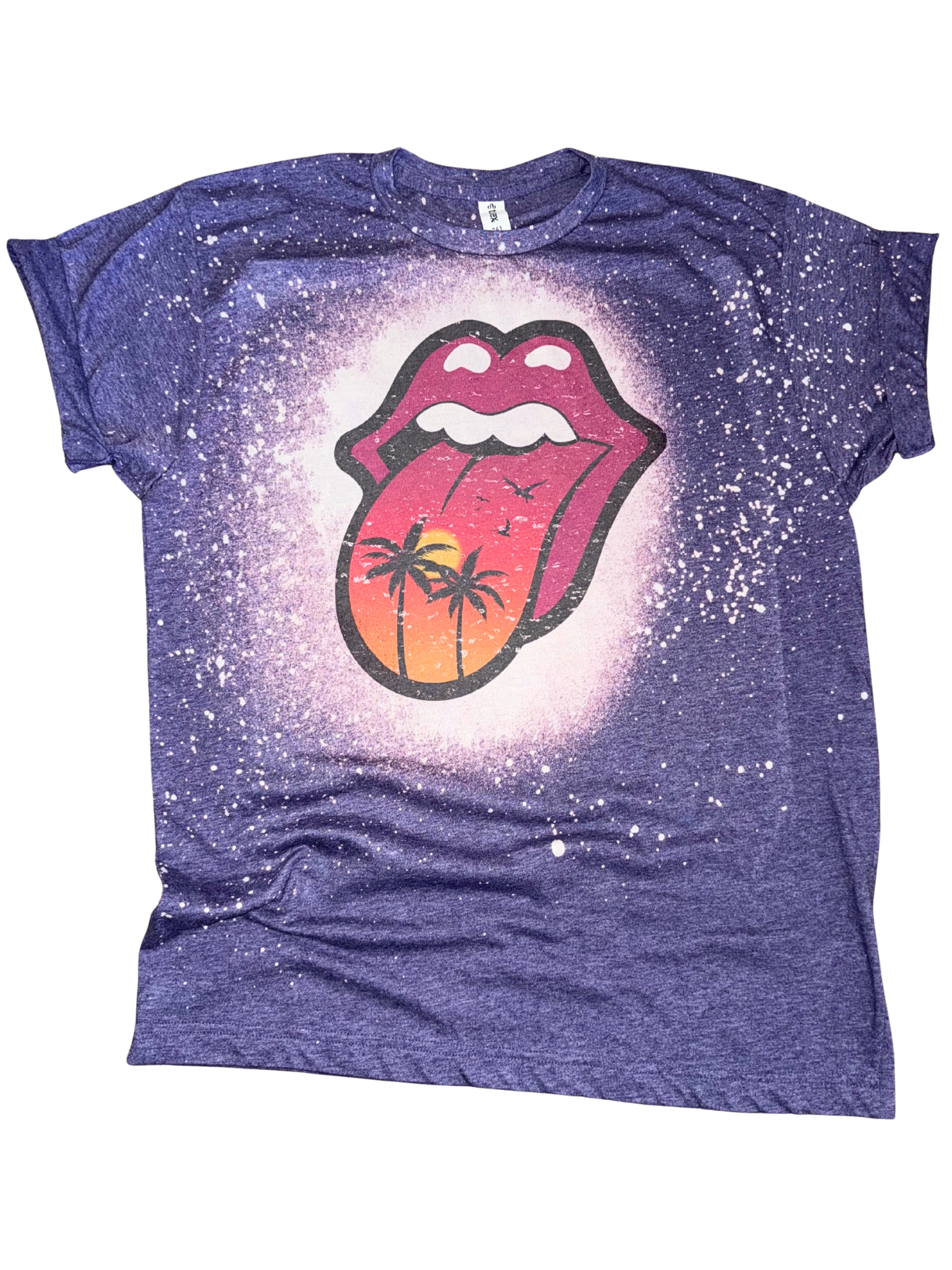 Sunset Tongue – Bleached Retro Tee Hoodie, Sweatshirt | PodTeesHub.com
