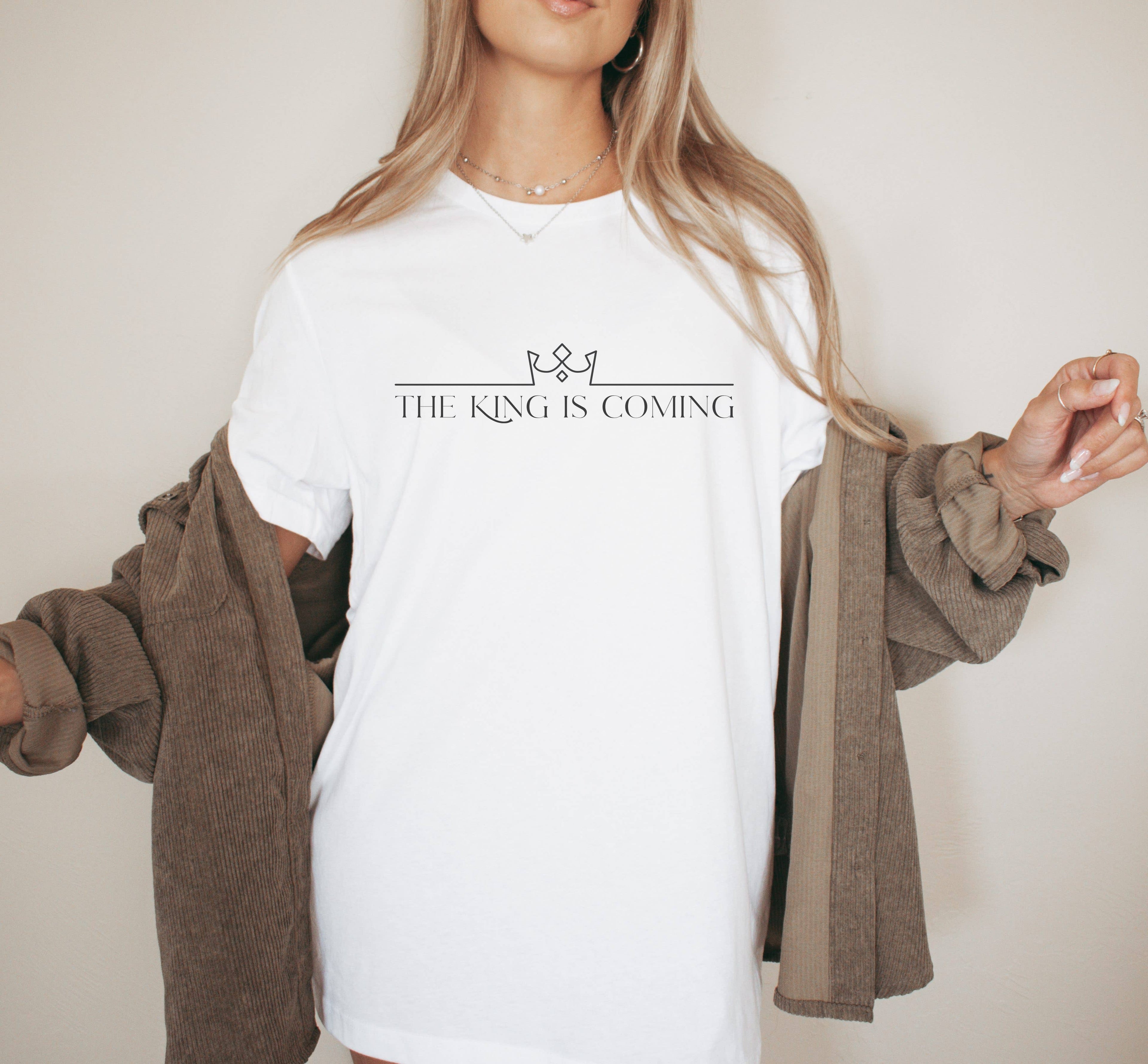 The King Is Coming Easter Graphic Tee | Women's Tees Hoodie, Sweatshirt | PodTeesHub.com