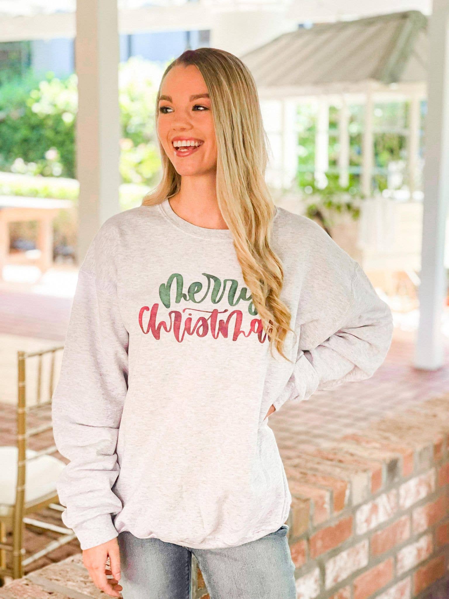 Merry Christmas Green Over Red Sweatshirt T-Shirts, Hoodie | PodTeesHub.com