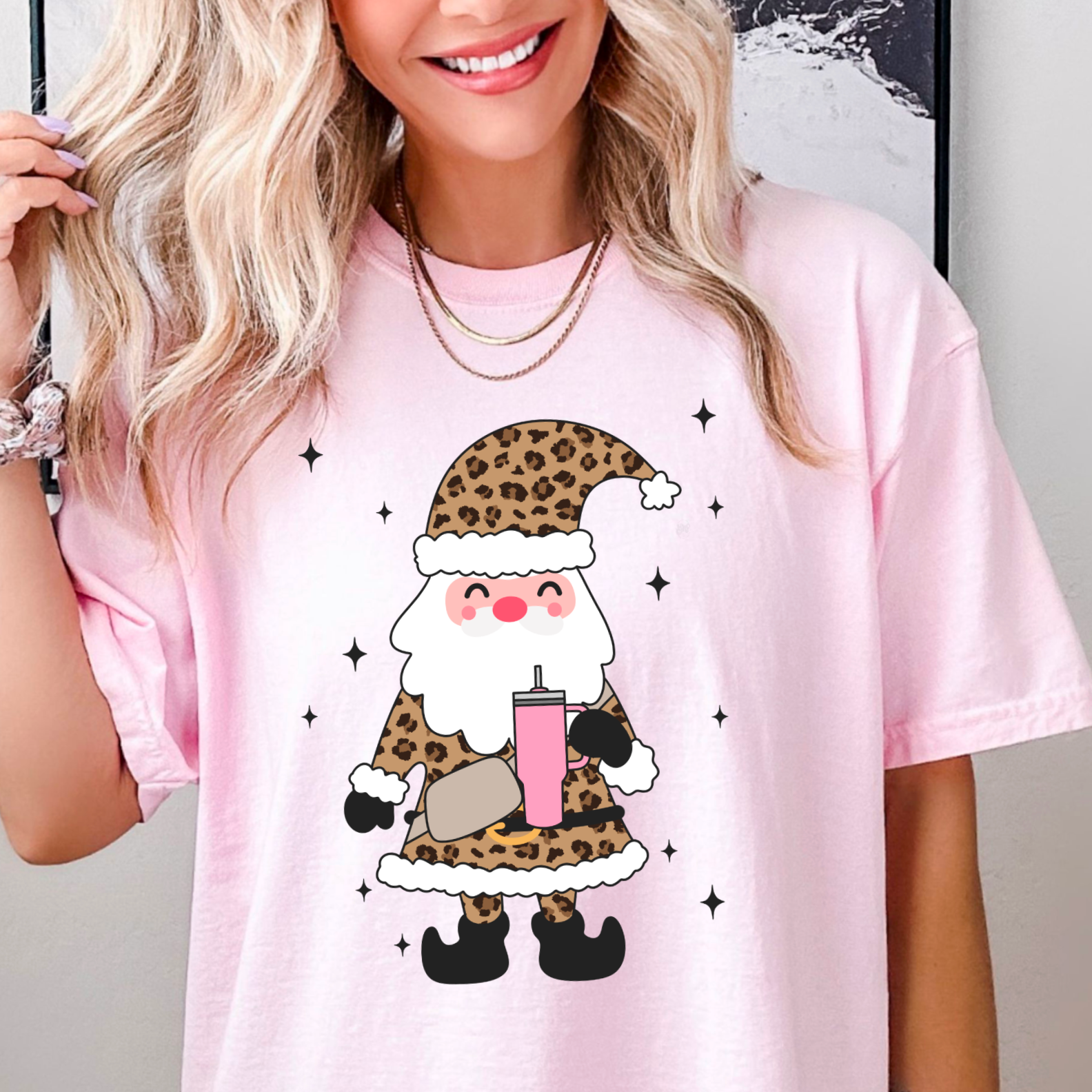 Leopard Santa Christmas Gildan Graphic Tee Hoodie, Sweatshirt | PodTeesHub.com