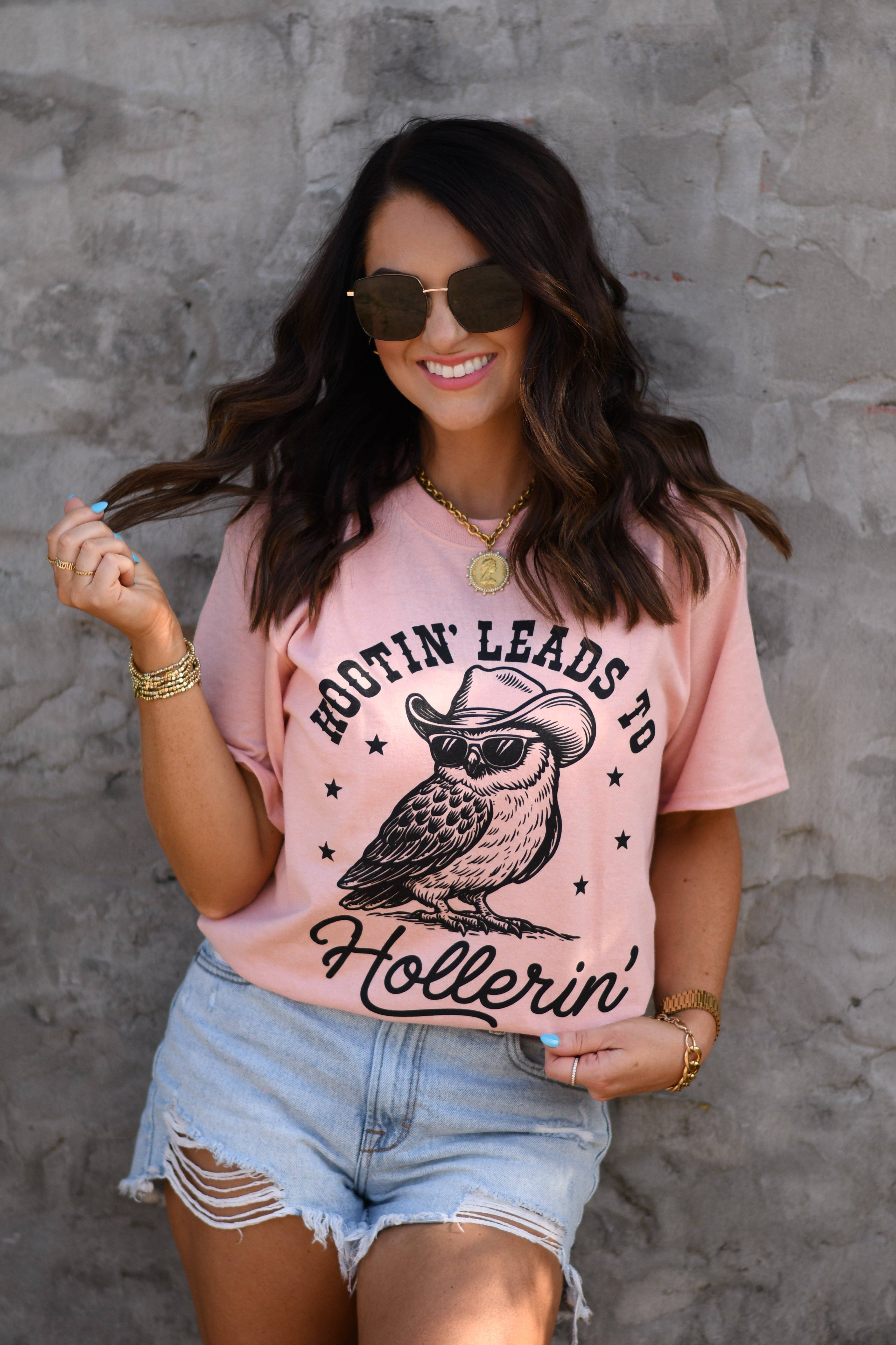 Hootin' Leads To Hollerin' Tee Hoodie, Sweatshirt | PodTeesHub.com