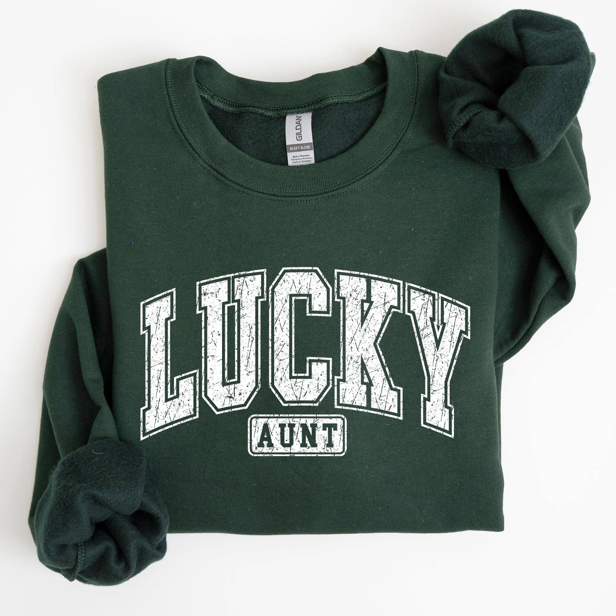 Lucky Aunt, Retro, St Patrick's Day Sweatshirt T-Shirts, Hoodie | PodTeesHub.com