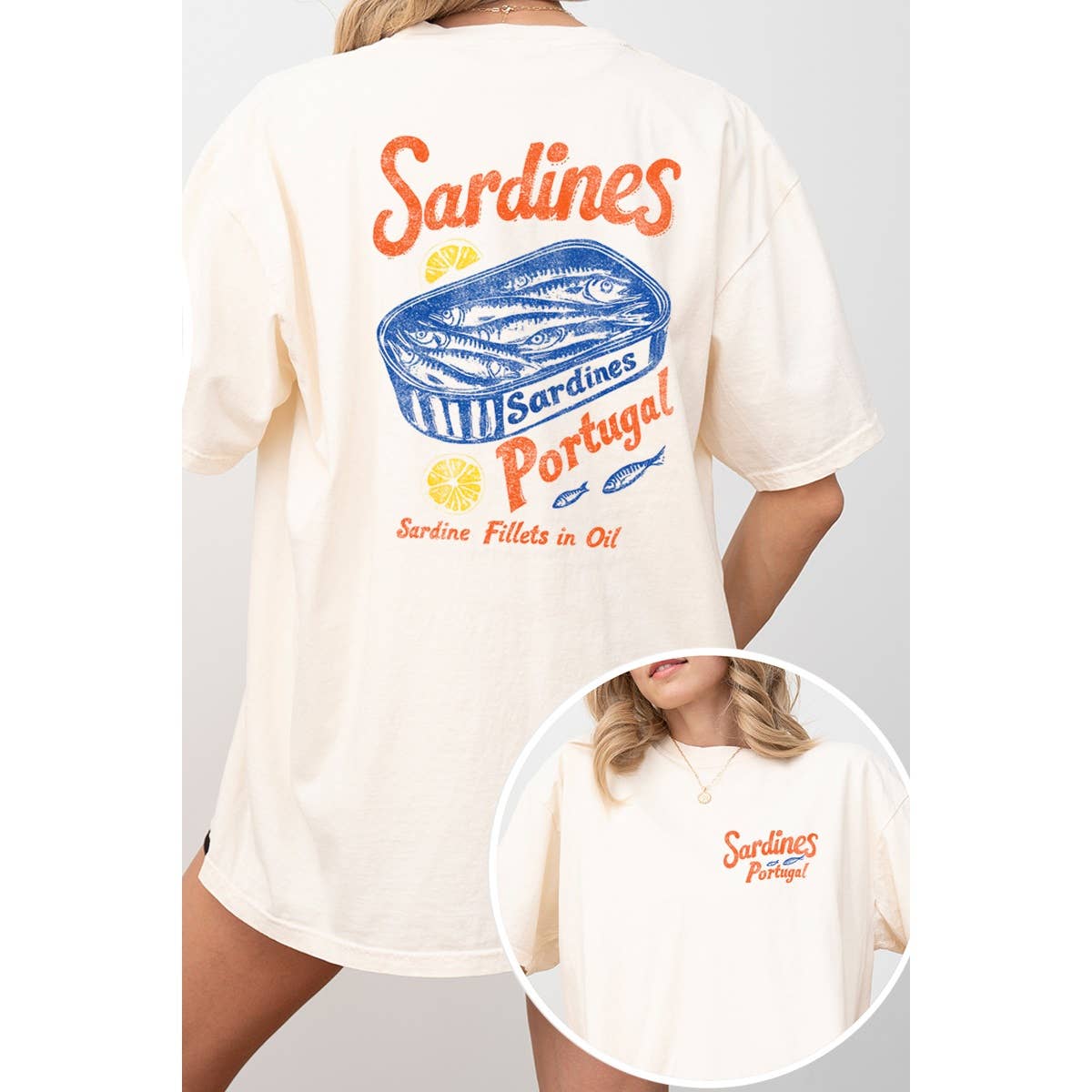 Sardines Portugal  Graphic  Oversized Tee Hoodie, Sweatshirt | PodTeesHub.com